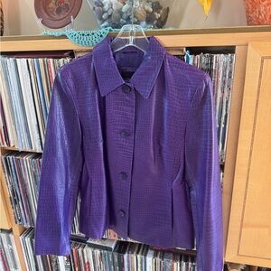 PRICE DROP: Butter-soft, lined CROC-EMBOSSED LAMBSKIN LEATHER,M, byColebrook &Co